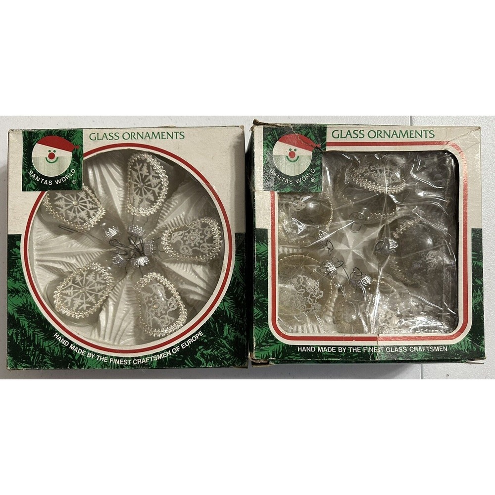 VTG Santa's World Glass Bells &‎ Balls Christmas Ornaments W. Germany Kurt Adler